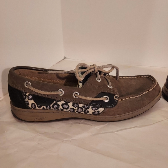 Sperry Topsider Gray & Black Glitter Leopard Print Boat Shoes in Size 8 M - Picture 5 of 12